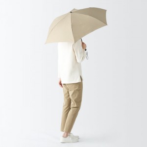 Muji 2-Way Foldable All-Weather Regenschirme Damen Beige | NX2N5V33B