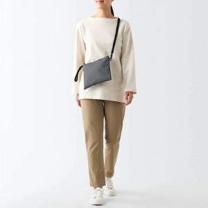 Muji 2-Way Water Repellent Umhängetasche Damen Grau | UL8S6C57E