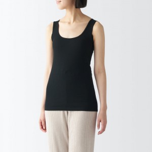 Muji Moisture Wicking Cotton with Sweat Pads Tanktop Damen Schwarz | ER2N5R16P