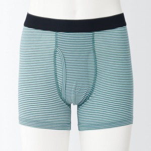 Muji Smooth Front Open Boxer Slip Herren Navy | PQ4G1E80Q