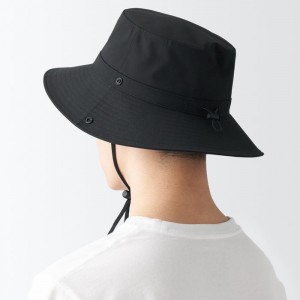 Muji Water Repellent Sealing Taped Safari Hüte Damen Schwarz | AE4Y0R81V