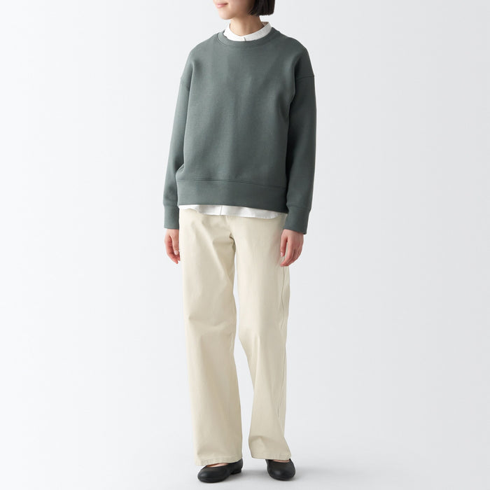 Muji 4-Way Stretch Chino Wide Straight Hose Damen Weiß | OQ8S0T63W