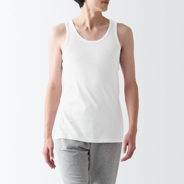 Muji Breathable Cotton Tanktop Herren Weiß | NJ1I2U31G