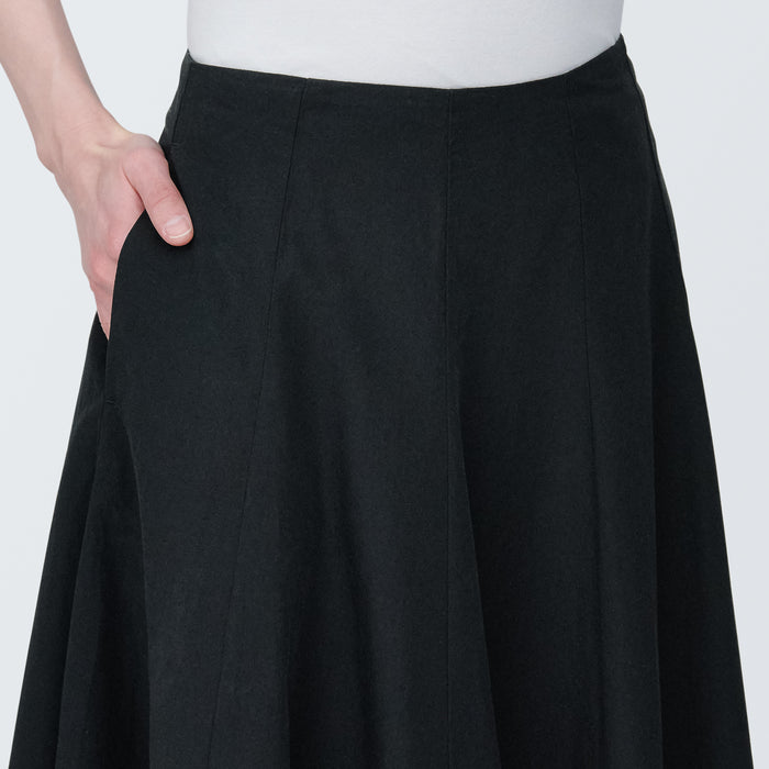 Muji Cool Touch Broadcloth Flared Röcke Damen Schwarz | VR5K2A20M