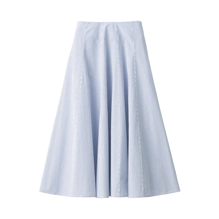 Muji Cool Touch Broadcloth Patterned Flared Röcke Damen Blau | KK7L2M71R