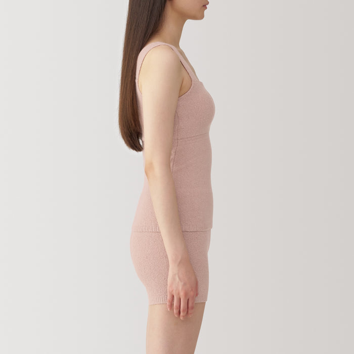 Muji Cotton Blend Cozy Knit Bra Tanktop Damen Rosa | JJ8I7V46E