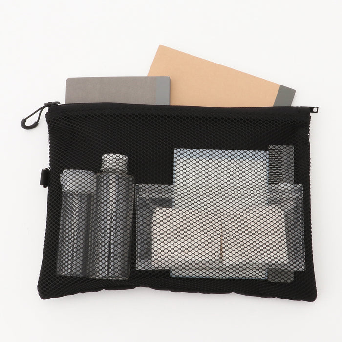 Muji Double Fastener Kulturbeutel Herren Schwarz | JE3M6L01H