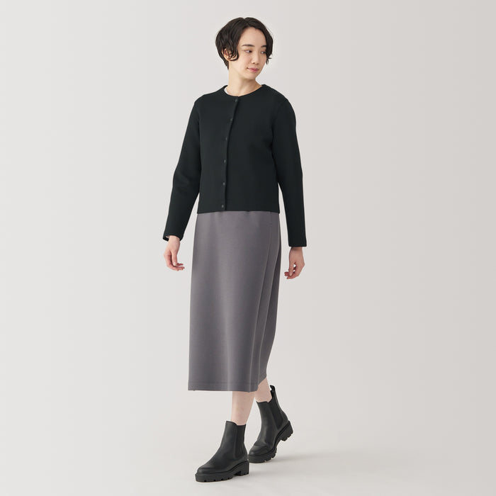 Muji Double Knitted Sweatshirt Strickjacke Damen Weiß | YP9O1K07S