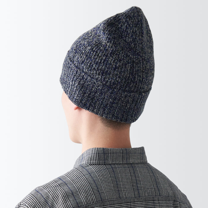 Muji Excess Yarn Mütze Herren Navy | LZ2U5U67D