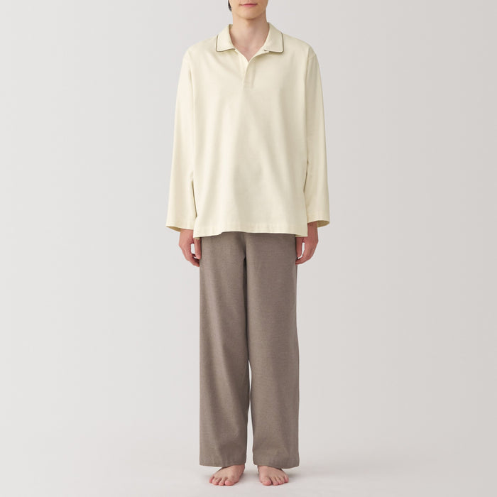 Muji Flannel Skipper Pyjama Damen Weiß | IF8R9P49W