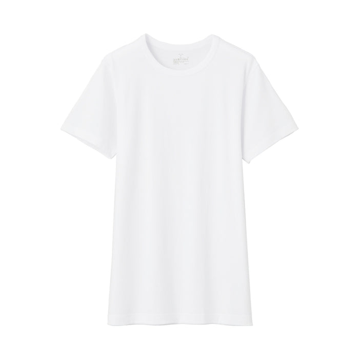 Muji Heat Generating Cotton Crew Neck Short Sleeve T-shirts Herren Weiß | SG0Q7B41R