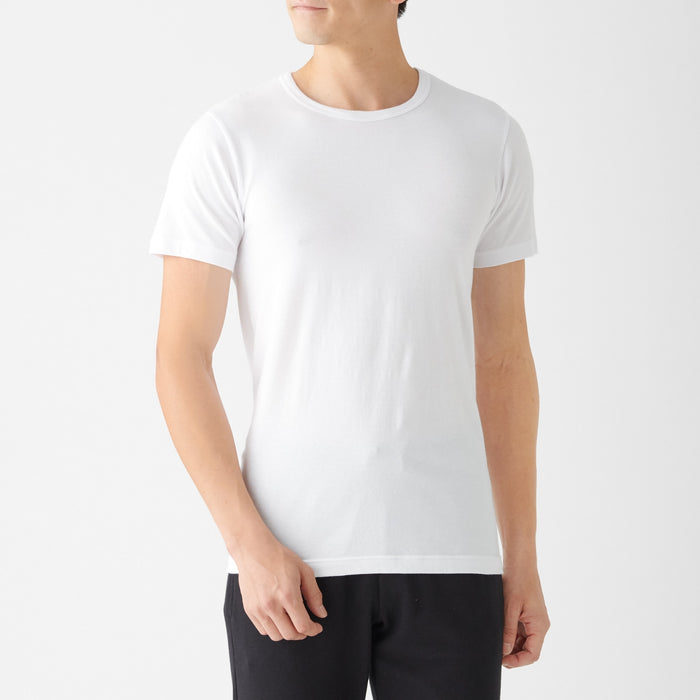 Muji Heat Generating Cotton Crew Neck Short Sleeve T-shirts Herren Weiß | SG0Q7B41R