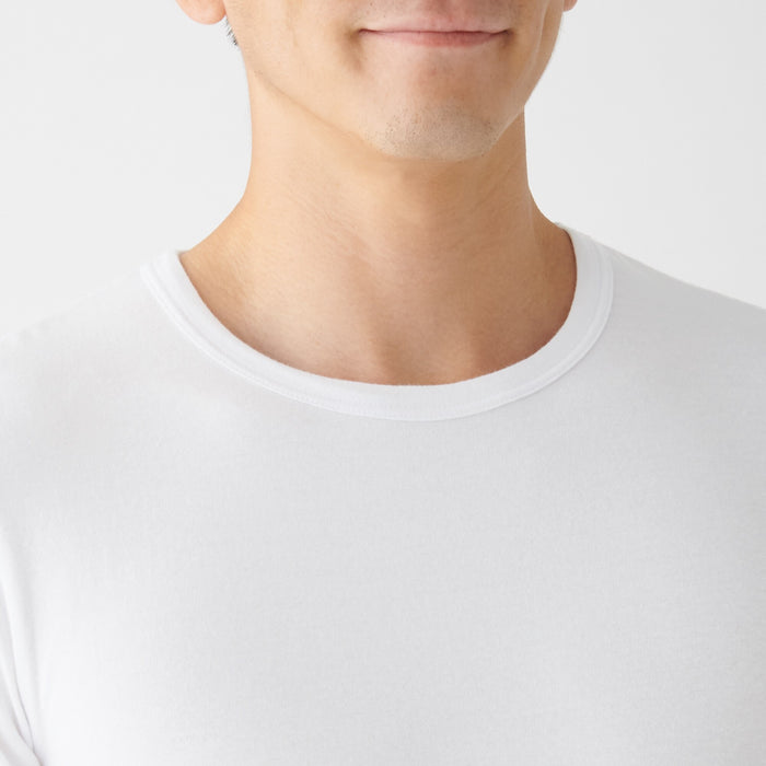 Muji Heat Generating Cotton Crew Neck Short Sleeve T-shirts Herren Weiß | SG0Q7B41R