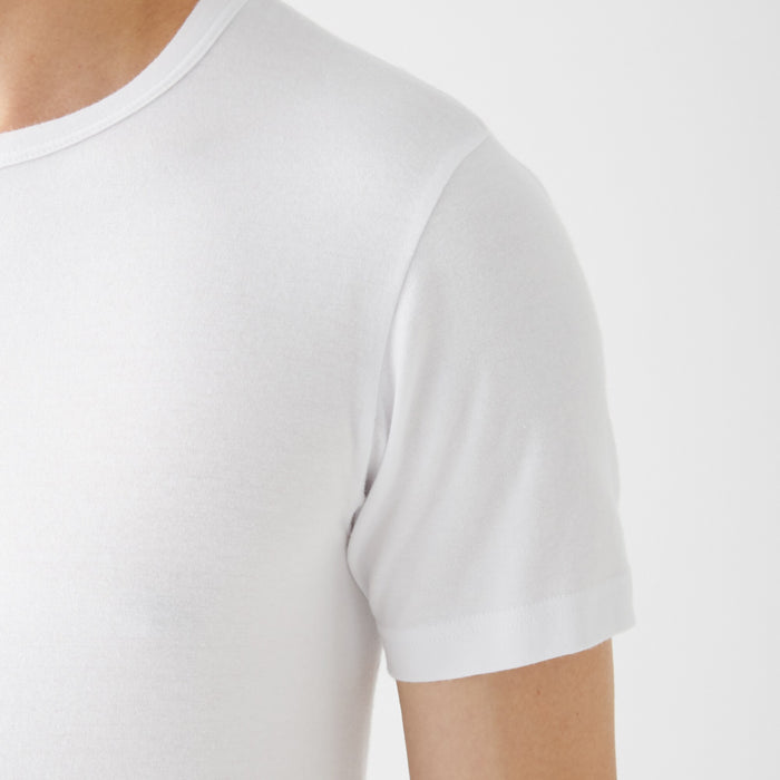 Muji Heat Generating Cotton Crew Neck Short Sleeve T-shirts Herren Weiß | SG0Q7B41R