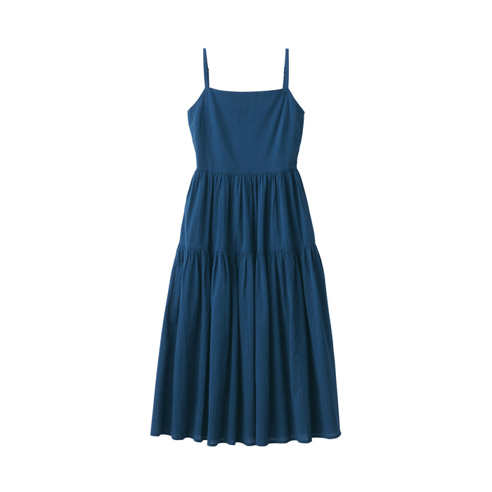 Muji High Twisted Veil Camisole Kleid Damen Blau | YB6K1R17R