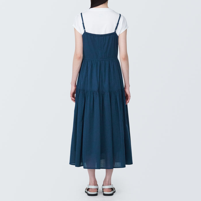 Muji High Twisted Veil Camisole Kleid Damen Blau | YB6K1R17R