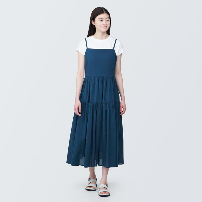 Muji High Twisted Veil Camisole Kleid Damen Blau | YB6K1R17R
