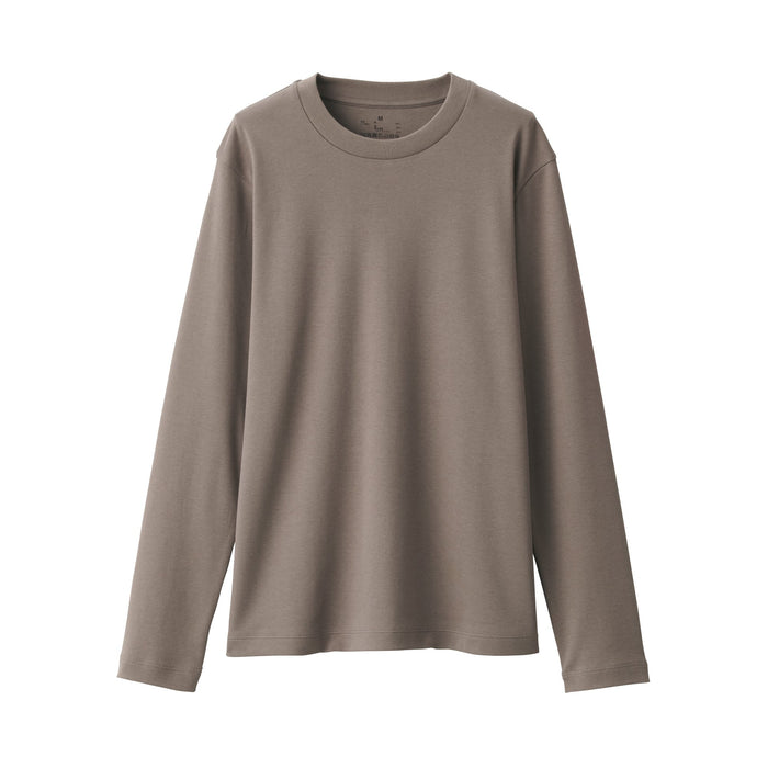 Muji Interlock Knit Crew Neck Long Sleeve T-shirts Damen Grau | TT6U5F93A