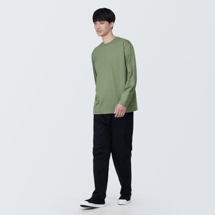 Muji Jersey Crew Neck Long Sleeve T-shirts Herren Grün | BH2P3F79C
