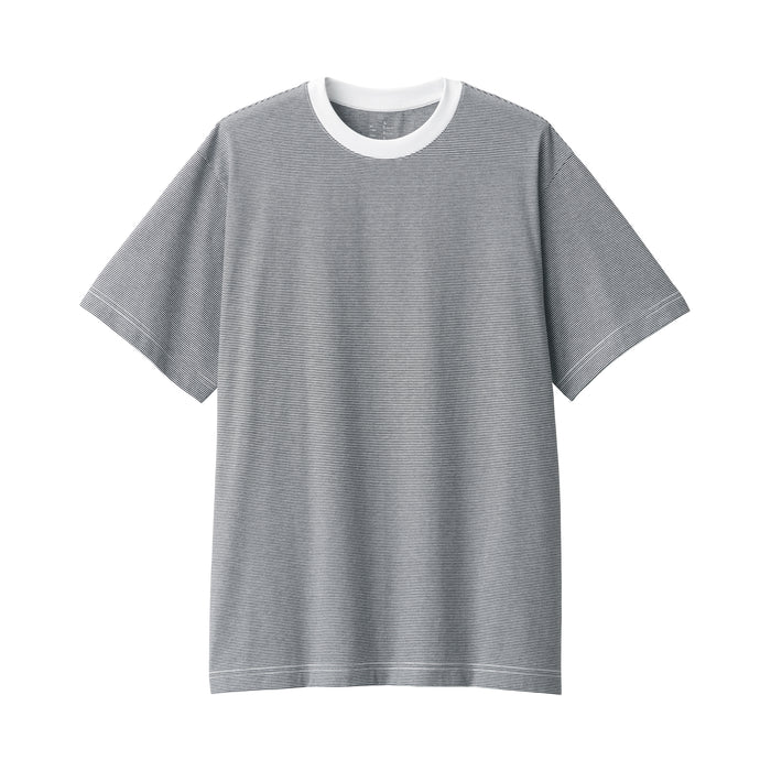 Muji Jersey Crew Neck Short Sleeve Striped T-shirts Herren Beige | WN7A5J44H