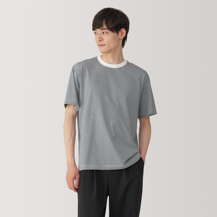 Muji Jersey Crew Neck Short Sleeve Striped T-shirts Herren Beige | WN7A5J44H