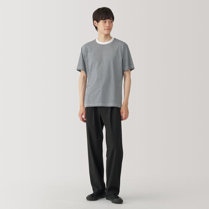 Muji Jersey Crew Neck Short Sleeve Striped T-shirts Herren Beige | WN7A5J44H