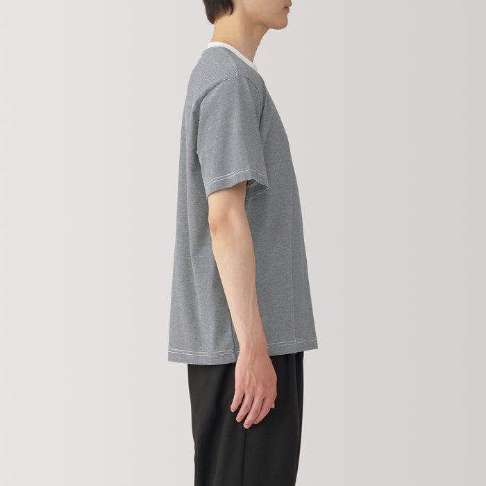 Muji Jersey Crew Neck Short Sleeve Striped T-shirts Herren Beige | WN7A5J44H