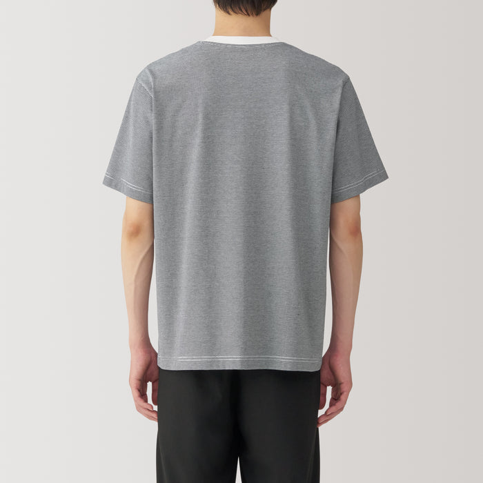 Muji Jersey Crew Neck Short Sleeve Striped T-shirts Herren Beige | WN7A5J44H