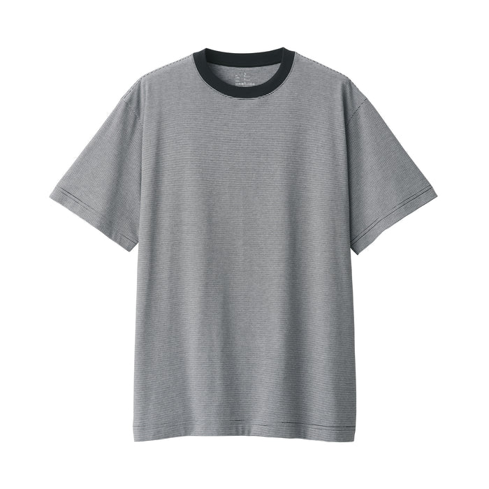 Muji Jersey Crew Neck Short Sleeve Striped T-shirts Herren Beige | WN7A5J44H
