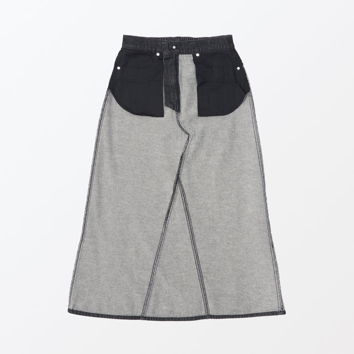 Muji Kapok Blend Denim A-Line Röcke Damen Schwarz | ZC9F8K72W