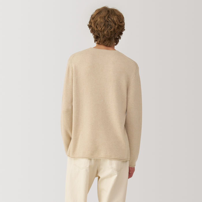 Muji Labo Natural Cashmere Crew Neck Pullover Herren Beige | EV1D9Q45B