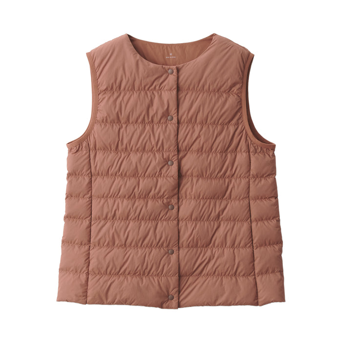 Muji Lightweight Down Collarless Weste Damen Rot | EK4K6Y47I