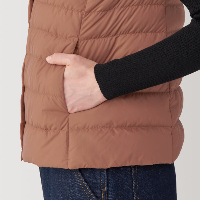 Muji Lightweight Down Collarless Weste Damen Rot | EK4K6Y47I