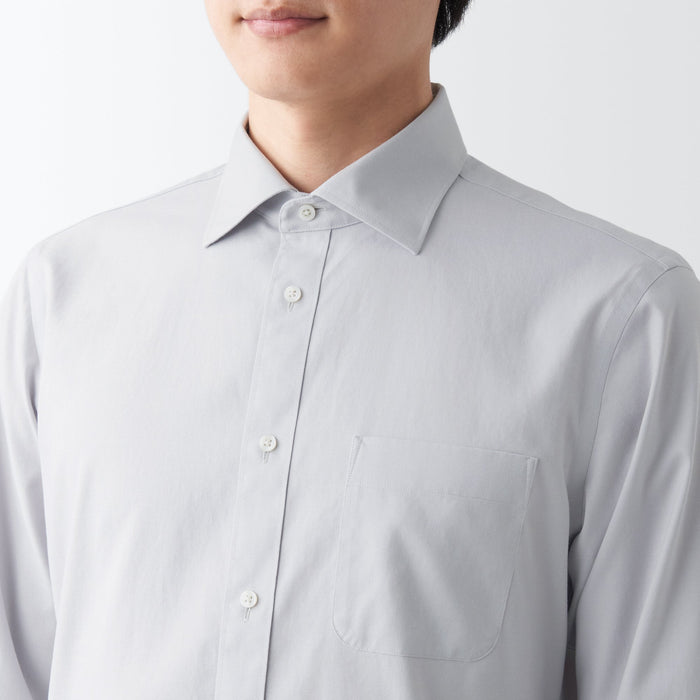 Muji Non-Iron Semi Wide Collar Hemd Herren Weiß | TK4R1Z82P