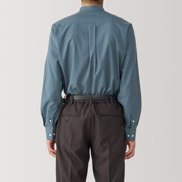 Muji Non-Iron Stand Collar Hemd Herren Blau | AL7W0U66S