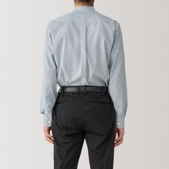 Muji Non-Iron Stand Collar Striped Hemd Herren Grau | HP1Q4Y24T