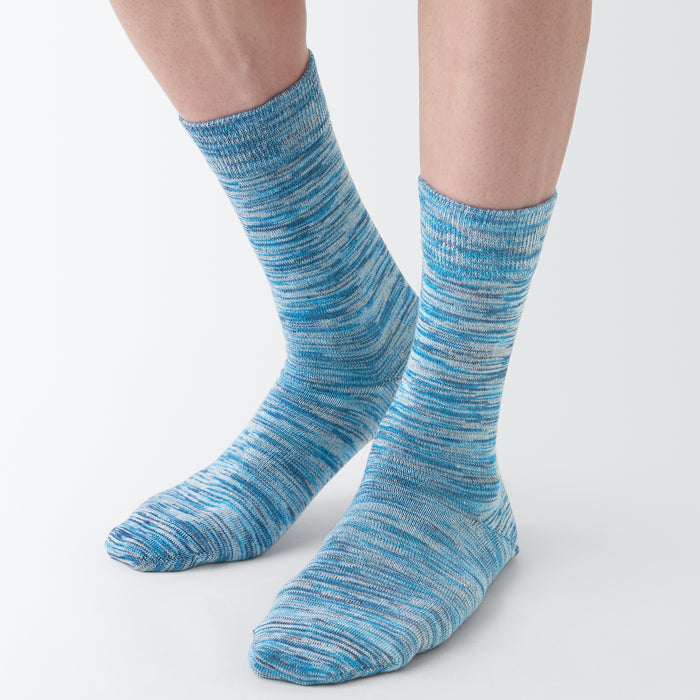 Muji Right Angle Excess Yarn 3 Pair Socken Herren Blau | OD5C7G21O