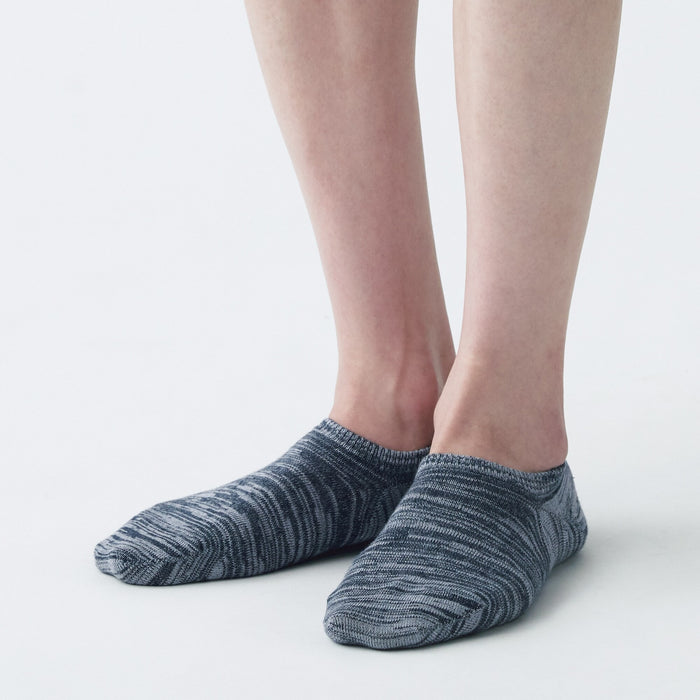 Muji Right Angle Excess Yarn Sneaker Pack of 3 Socken Damen Navy | MB0W3P62U