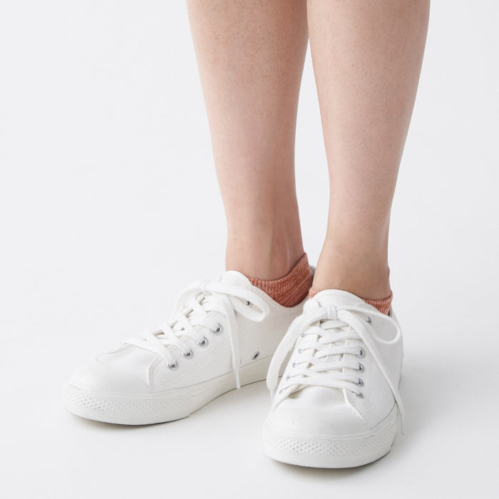 Muji Right Angle Excess Yarn Sneaker Pack of 3 Socken Damen Rot | HY6L6Y66I