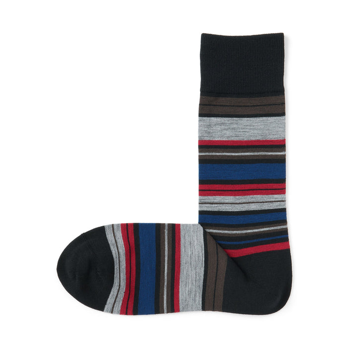 Muji Right Angle Lustrous Wool Mix Thin Socken Herren Schwarz | IK1D4I03W