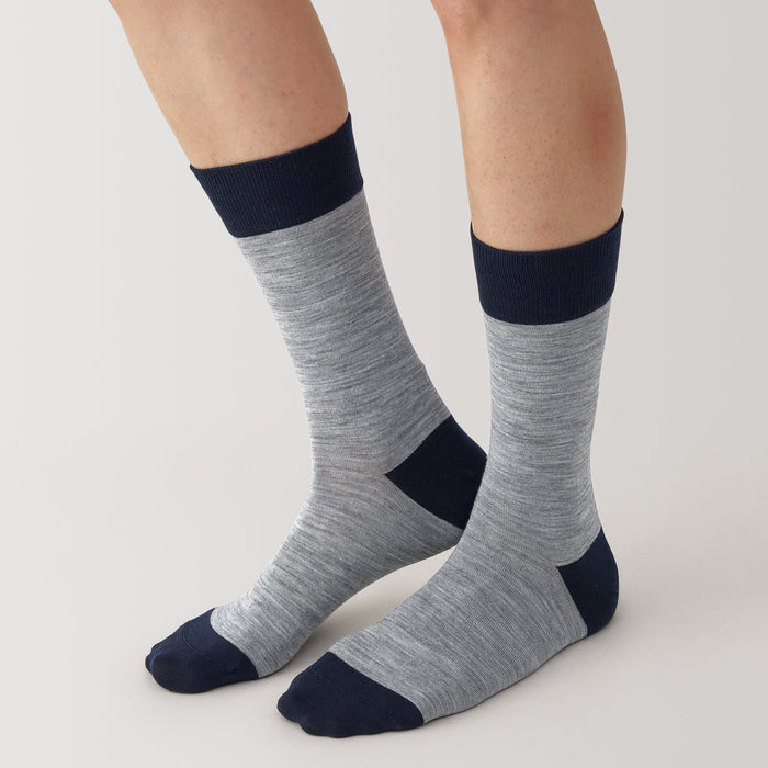 Muji Right Angle Lustrous Wool Mix Thin Socken Damen Schwarz | DT6C0G69J
