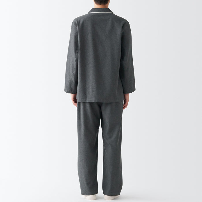 Muji Side Seamless Flannel Pyjama Herren Schwarz | DB6P3M14D