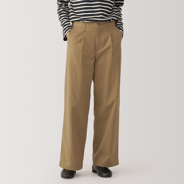 Muji Slub Yarn Chino Darted Wide Hose Damen Braun | YS2P1D65T