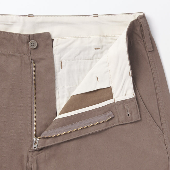Muji Slub Yarn Chino Regular Hose Herren Braun | MB6E4W07B