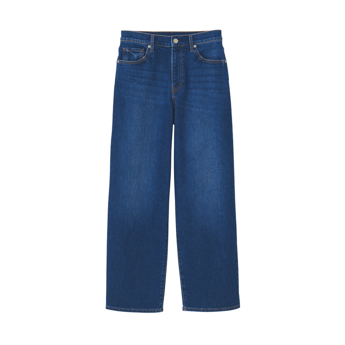 Muji Stretch Denim Relaxed Wide Jeans Damen Blau | YK3E7O84Q