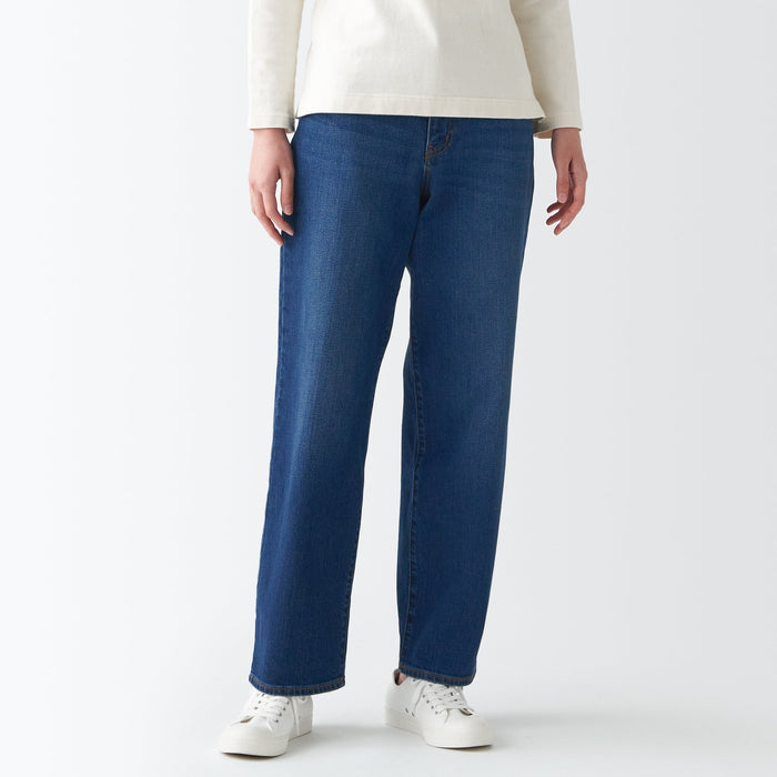 Muji Stretch Denim Relaxed Wide Jeans Damen Blau | YK3E7O84Q