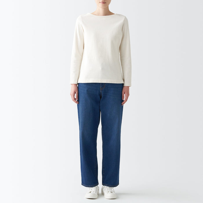Muji Stretch Denim Relaxed Wide Jeans Damen Blau | YK3E7O84Q