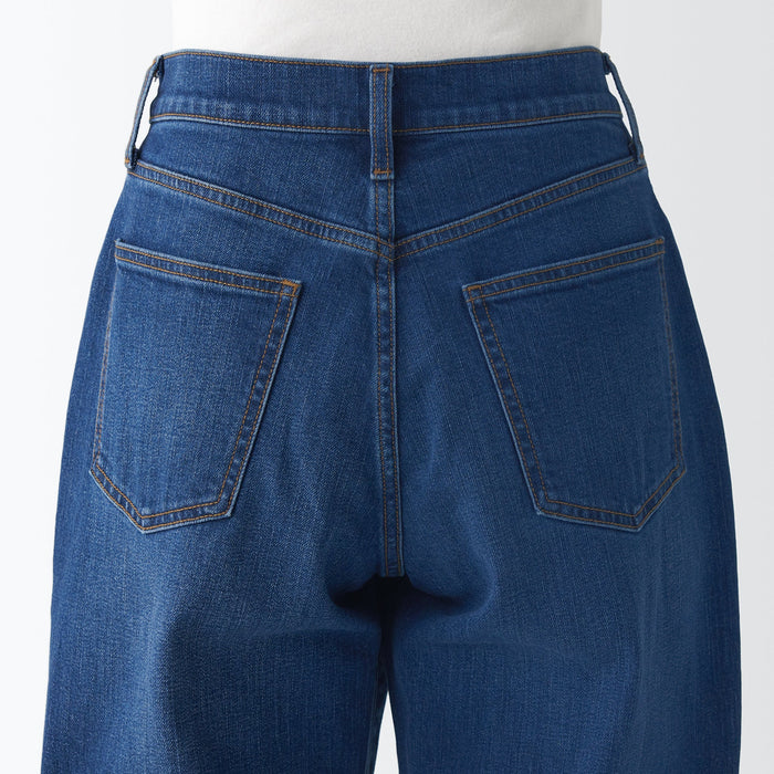 Muji Stretch Denim Relaxed Wide Jeans Damen Blau | YK3E7O84Q