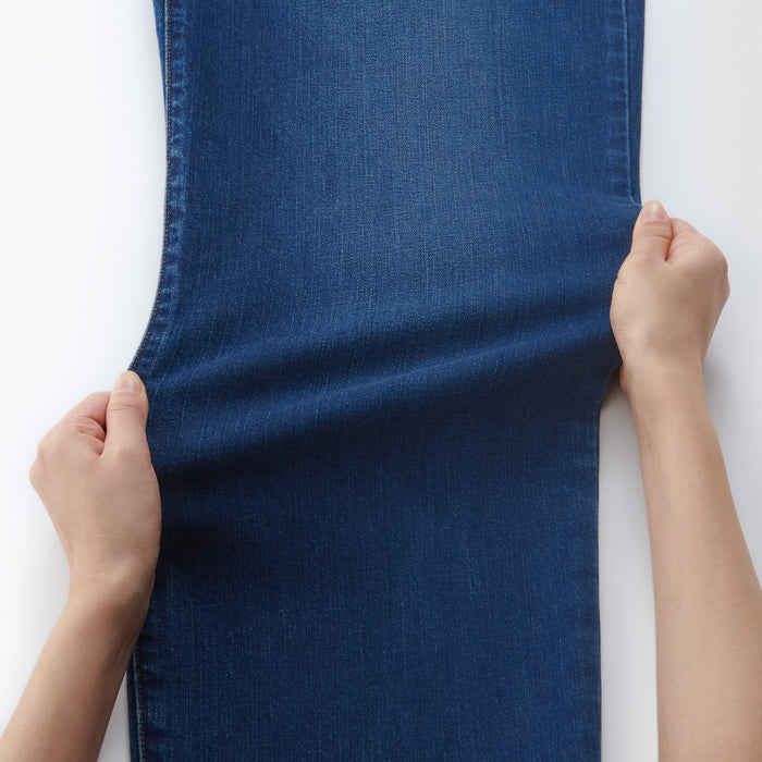 Muji Stretch Denim Relaxed Wide Jeans Damen Blau | YK3E7O84Q