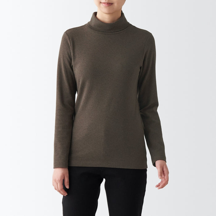 Muji Stretch Ribbed Turtle Neck Long Sleeve T-shirts Damen Grau | KV2X4H05R